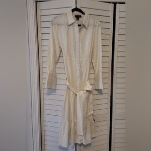 Tahari White Linen Wrap Dress